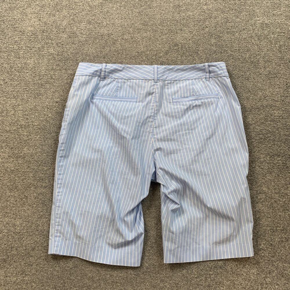 Ralph Lauren Golf Shorts Womens 8 Blue White Cotton Blend Striped Bermuda ZipFly - Picture 7 of 9